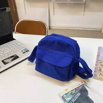 Модные маленькие холщовые сумки через плечо для женщин, 2024, мини-кошельки для телефонов на плечо, студенческие мини-сумки из хлопчатобумажной ткани для девочек, женские сумки с клапаном синий