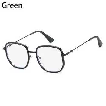 Модные маленькие квадратные очки с защитой от синего цвета, антирадиационные офисные очки, компьютерные очки для мужчин и женщин, корейские очки в металлической оправе розовый