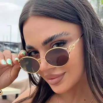 Модные маленькие солнцезащитные очки брендовые дизайнерские металлические женские очки с диоптриями в оправе с защитой от ультрафиолета мужские очки Oculos De Sol