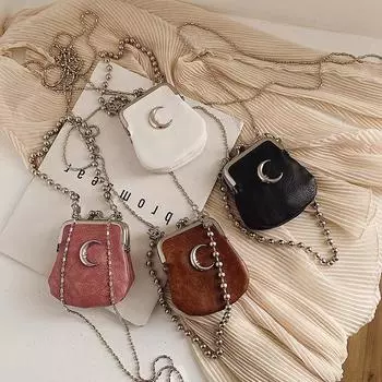 Модные маленькие сумки на плечо Silver Moon, сумка через плечо на одно плечо, внешний кошелек для монет, помада, органайзер для наушников чёрный