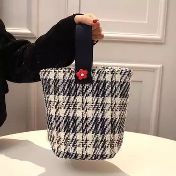 Модные маленькие сумки-тоут для женщин Минималистичные холщовые сумки-ведра Ручная сумка Универсальная сумка Сумки для хранения ланч-боксов Bento one size