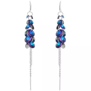 Модные маленькие свежие серьги средней длины с синими кристаллами, темпераментные универсальные серьги с кисточками, ювелирные изделия Ид аль-Фитр Лассер Байрам K9