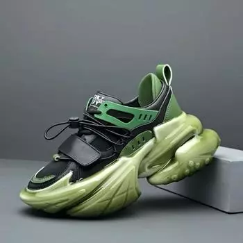 Модные массивные кроссовки большого размера 45, мужская дизайнерская спортивная обувь, модная повседневная обувь из кожи и ткани, дышащая, на увеличенной платформе 38