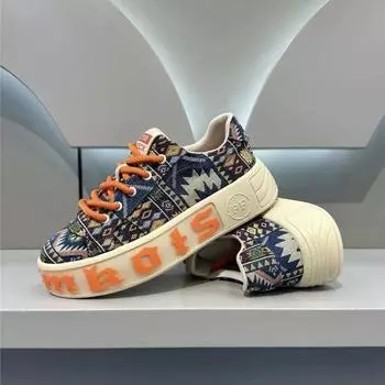 Модные массивные кроссовки для мужчин, дизайнерские парусиновые туфли для мужчин, повседневные туфли с цветным принтом и буквами, увеличенная высота, плоская платформа, мужские туфли 38