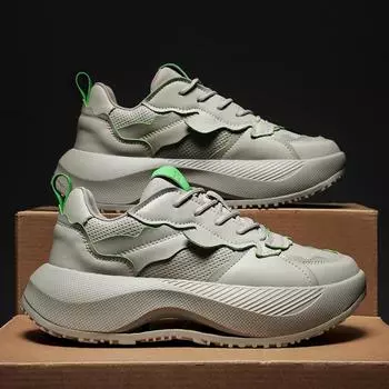 Модные массивные кроссовки для женщин, дышащие повседневные кроссовки на толстой подошве для мужчин, спортивная обувь для бега, кроссовки для пары, большие размеры 36-44 36 серый