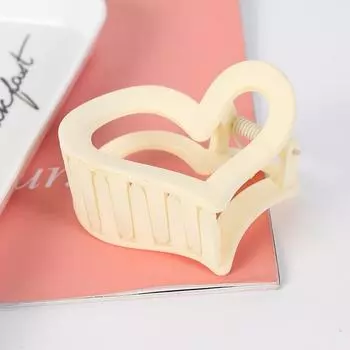 Модные матовые пластиковые заколки для волос в форме сердца, женские аксессуары для волос, красочные полые заколки-крабы для хвостика для девочек