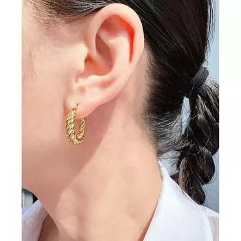 Модные медные серьги-пряжки из настоящего золота с закрученной пряжкой, женские ретро-серьги-круассаны, украшения для пригородных поездок 875