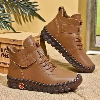 Модные меховые женские сапоги, зимние ботильоны, ручная работа, нитки для мамы, хлопковая обувь для женщин 2024 года, новые водонепроницаемые короткие зимние сапоги Botas 35 белый