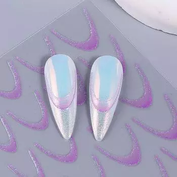 Модные мерцающие блестки французский градиентный нейл-арт наклейки линии пресс на ногтях наклейки маникюр украшения своими руками фиолетовый