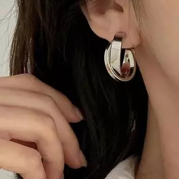 Модные металлические геометрические круглые серьги-кольца для женщин в стиле панк, серебряный цвет, в форме буквы C, серьги-подвески, ювелирные изделия Brincos, подарок Gold-01