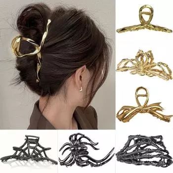 Модные металлические геометрические волосы челюсть коготь классическая акула заколка для волос краб заколки для женщин зажим для волос заколки корейские девушки головной убор авокадо