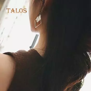 Модные металлические квадратные белые ракушки висячие серьги-крючки женские очаровательные ювелирные изделия подвеска