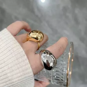 Модные металлические открытые кольца, регулируемые ретро-кольца на палец, кольца с каплями воды, ювелирные изделия, подарки серебряный