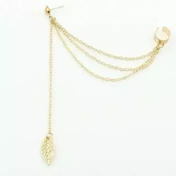 Модные металлические серьги-клипсы с кисточками в виде листьев, персонализированные серьги-кисточки, односторонняя клипса для ушей, модные украшения для девушек, многослойные серьги