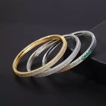 Модные микро инкрустированные циркониевые браслеты браслеты для женщин наручные украшения из нержавеющей стали многослойный браслет-манжета шарм подарки 18cm