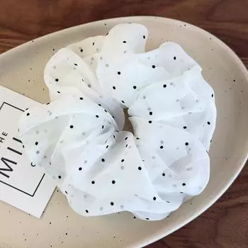 Модные милые бантики шифоновые резинки для волос шелковый шарф повязки на голову женский темперамент веревка для волос ретро горошек резинки для волос головной убор