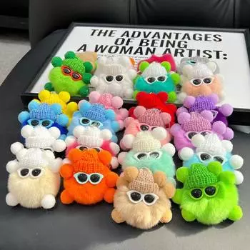 Модные милые брелки с изображением эльфа, солнцезащитные очки, подвески из волос эльфа и кролика, аксессуары, женская сумка, украшение для сумочки