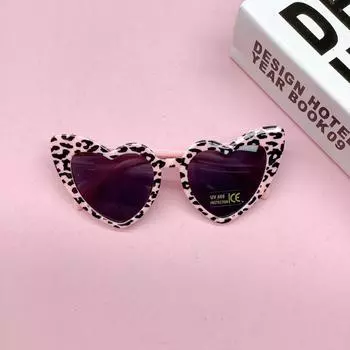 Модные милые детские солнцезащитные очки Love с леопардовым принтом, модные детские солнцезащитные очки для малышей, солнцезащитные очки для защиты глаз от солнца