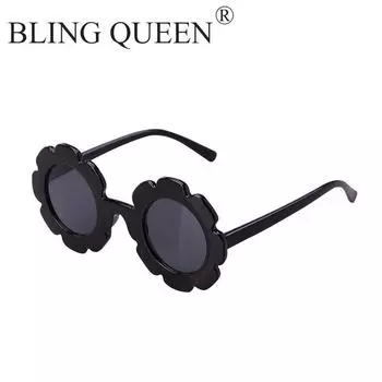 Модные милые детские солнцезащитные очки с подсолнухом, детские очки, удобные цветочные очки B104 as shown in the picture