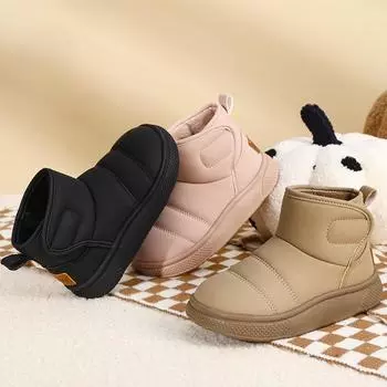 Модные милые детские зимние ботинки, зимние бархатные хлопковые ботинки, спортивные повседневные теплые ботинки для мальчиков 26 yards inner length 16.3CM хаки