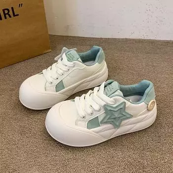 Модные милые кроссовки со звездным дизайном для студенток, розовые кроссовки в стиле Харадзюку, кроссовки на толстой подошве, женская повседневная теннисная обувь 35 синий