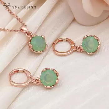 Модные милые серьги с цирконием, круглые цветы, серьги-капли, комплекты ювелирных изделий для женщин, ожерелье с подвеской для свадебной вечеринки