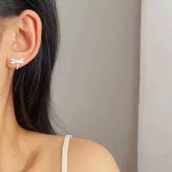 Модные милые серьги в виде стрекозы, простые компактные женские серьги, изысканные ювелирные изделия, подарки как