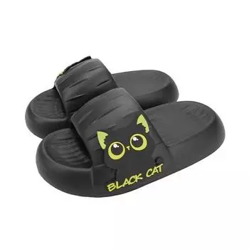 Модные милые тапочки на платформе для кошек, женские и мужские летние туфли, мягкие, из ЭВА, для пар, для ванной комнаты, противоскользящие, женские и мужские пляжные сандалии 36-37(Fit23-23.5cm)