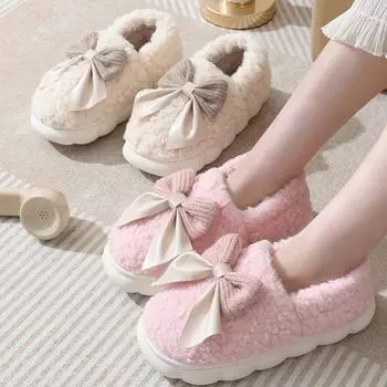 Модные милые женские хлопковые сапоги-бабочки 2024 года, осень-зима, новые теплые пушистые ботильоны, легкие тапочки на мягкой подошве для женщин 36-37 зелёный