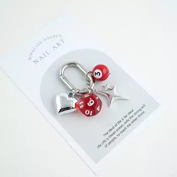 Модные мини-брелки для бильярда, креативный брелок для ключей в виде настольного шара, брелок для ключей в виде бильярдного пула для девочек style F