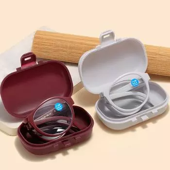 Модные мини-очки для чтения, женские складные маленькие очки, оправа из черного металла, с оригинальной коробкой, портативные очки Oculos 1