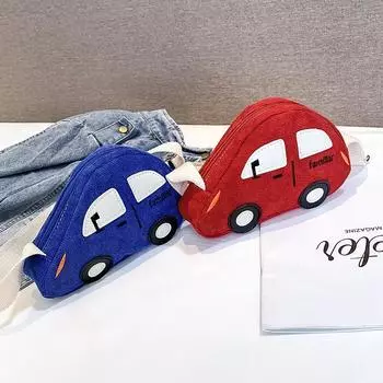 Модные мини-сумки через плечо для детей, мальчиков и девочек, сумка через плечо в форме автомобиля, милые мультяшные мини-сумки-мессенджеры красный