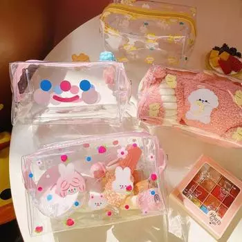 Модные мини-сумки для хранения из ПВХ, косметичка на молнии, прозрачная косметичка