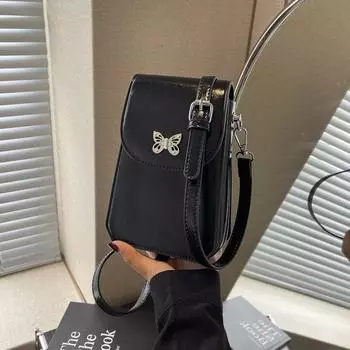 Модные мини-сумки для телефонов с клапаном для женщин, классическая однотонная сумка через плечо из искусственной кожи, новая женская сумочка-помада