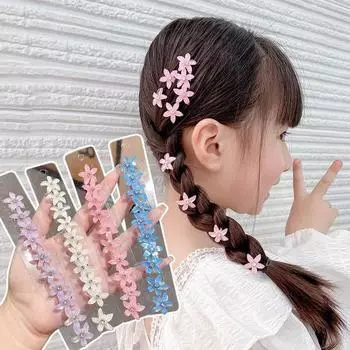Модные мини-заколки для волос с цветами для девочек, милые детские заколки со стразами, заколки для укладки волос, аксессуары для волос, головные уборы