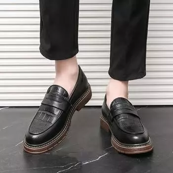 Модные минималистичные роскошные дизайнерские кожаные лоферы мужские элегантные и изысканные повседневные деловые туфли для джентльменов свадебные туфли 38 коричневый