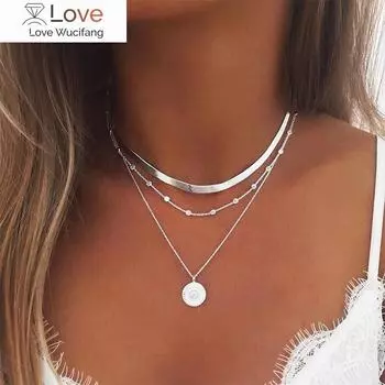 Модные многослойные ожерелья с подвеской в виде змеи из серебра и золота, ожерелье с бисером в стиле бохо для женщин и девочек, украшения для вечеринок