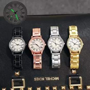 Модные модные часы Лучший бренд Женские часы-браслет Женские часы Стальной ремешок Спортивные бриллиантовые стальные кристаллы Женские наручные часы Роскошные светящиеся
