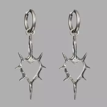 Модные модные дизайнерские серьги с выдолбленными шипами в виде персикового сердца, мужские и женские серьги с пряжкой в парном стиле 1 pair