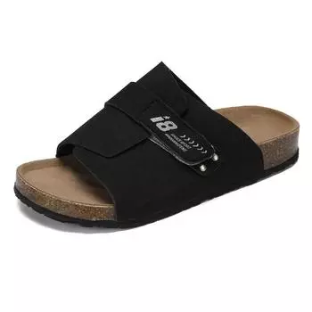 Модные модные кожаные сандалии летние мужские и женские мюли тапочки сабо тапочки классические пряжки пробковые шлепанцы легкие уличные тапочки 39 бежевый