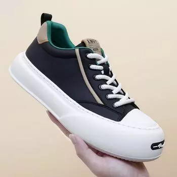Модные модные мужские повседневные туфли Модные дизайнерские туфли на платформе из кожи Классические удобные кроссовки на шнуровке Деловые вечерние офисные туфли 38 чёрный