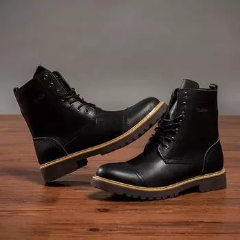 Модные модные новые 2024 года ботинки мужские зимние теплые меховые ботинки мужские взрослые черные на шнуровке мужские ботинки из натуральной кожи повседневные резиновые789 38 коричневый