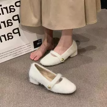 Модные мокасины осень 2024 года модные женские сабо на платформе, увеличивающие рост, мокасины с мехом, осень, модис, новые криперы, зима 35 чёрный