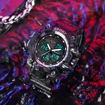 Модные молодежные студенческие специальные водонепроницаемые электронные часы для плавания на открытом воздухе для спорта мужские спортивные часы подарок белый