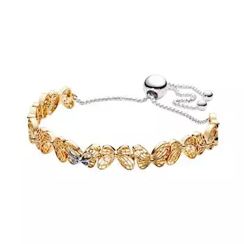 Модные моменты браслет-слайдер крылья для полета бабочки S925 стерлингового серебра позолоченный подарок на день рождения элегантные очаровательные ювелирные изделия