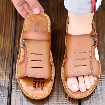 Модные мягкие мужские сандалии, нескользящие и водонепроницаемые, пляжная мужская обувь, приветственное предложение, удобный номер 41, стильный V, высокое качество 38