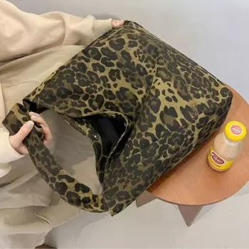 Модные мягкие сумки на плечо с леопардовым принтом, модные, вместительные, с застежкой-молнией, простые, универсальные, женские сумки хаки