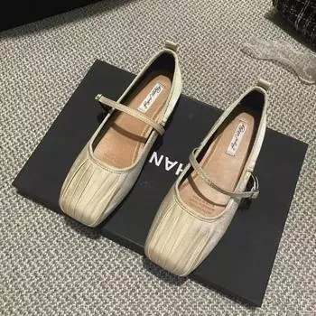 Модные мягкие туфли женские удобные и элегантные повседневные женские кроссовки с квадратным носком и небольшим вырезом мокасины с мехом балетки универсальные новые 35 чёрный