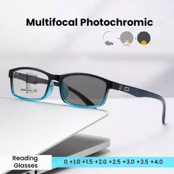 Модные мультифокальные фотохромные очки для чтения в маленькой оправе, ультралегкие очки с защитой от синего света, стильные женские очки 0 чёрный