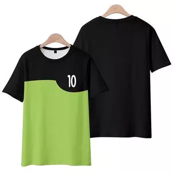 Модные мультяшные футболки Ben 10 для женщин и мужчин, летняя одежда для фитнеса, футболка с круглым вырезом, мужская футболка оверсайз, топы XS чёрный